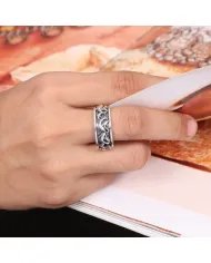 Sterling Silver Dolphin Spinner Ring - Handmade Nautical Ocean Jewelry