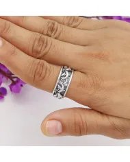 Sterling Silver Dolphin Spinner Ring - Handmade Nautical Ocean Jewelry