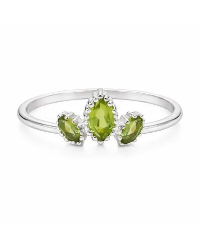 Natural Peridot Ring - 925 Sterling Silver Minimalist Handmade Jewelry