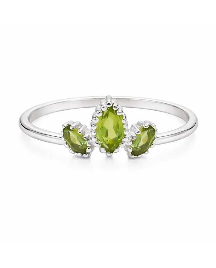 Natural Peridot Ring - 925 Sterling Silver Minimalist Handmade Jewelry