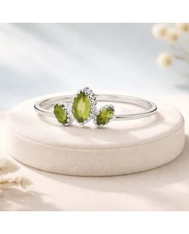 Natural Peridot Ring - 925 Sterling Silver Minimalist Handmade Jewelry