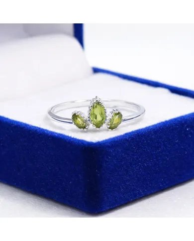 Natural Peridot Ring - 925 Sterling Silver Minimalist Handmade Jewelry