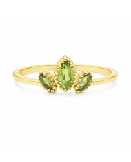 Natural Peridot Ring - 925 Silver Gold Plated Minimalist Handmade Jewelry