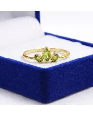 Natural Peridot Ring - 925 Silver Gold Plated Minimalist Handmade Jewelry