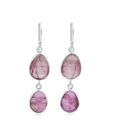 Natural Tourmaline Earrings - 925 Sterling Silver Handmade Jewelry