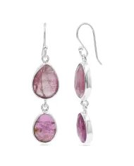 Natural Tourmaline Earrings – 925 Sterling Silver Gemstone Jewelry