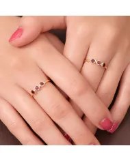 Red Garnet Half Eternity Band Ring – Gold-Plated 925 Silver Jewelry