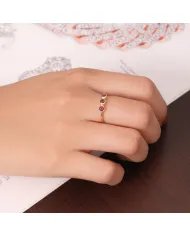 Red Garnet Half Eternity Band Ring – Gold-Plated 925 Silver Jewelry