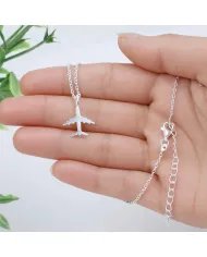 Airplane Pendant in 925 Sterling Silver - Handmade Lightweight Jewelry