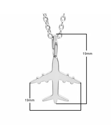 Airplane Pendant in 925 Sterling Silver - Handmade Lightweight Jewelry