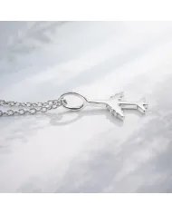 Airplane Pendant in 925 Sterling Silver - Handmade Lightweight Jewelry