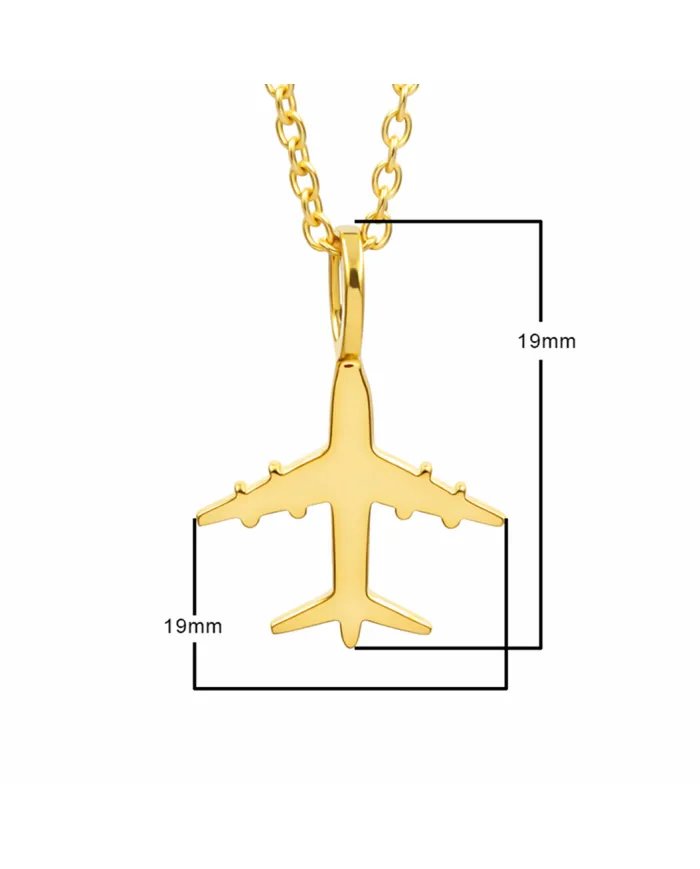 925 Silver Airplane Pendant - Handmade Gold Plated Lightweight Jewelry