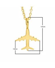 925 Silver Airplane Pendant - Handmade Gold Plated Lightweight Jewelry
