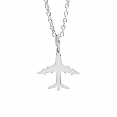 Airplane Pendant in 925 Sterling Silver - Handmade Lightweight Jewelry