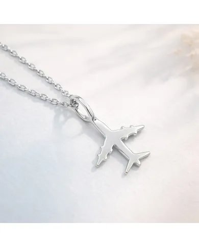 Airplane Pendant in 925 Sterling Silver - Handmade Lightweight Jewelry