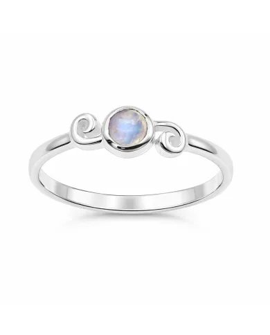 Moonstone Ring in 925 Sterling Silver - Handmade Minimalist Jewelry