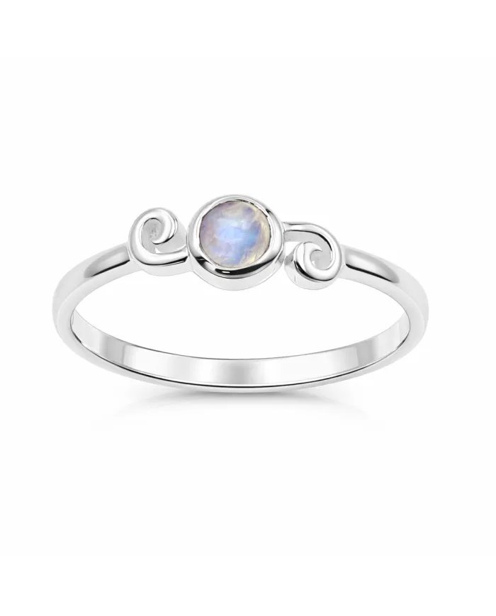 Moonstone Ring in 925 Sterling Silver - Handmade Minimalist Jewelry