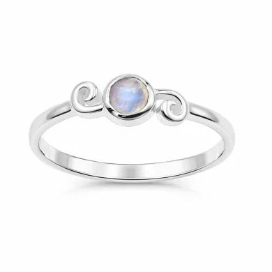 Moonstone Ring in 925 Sterling Silver - Handmade Minimalist Jewelry