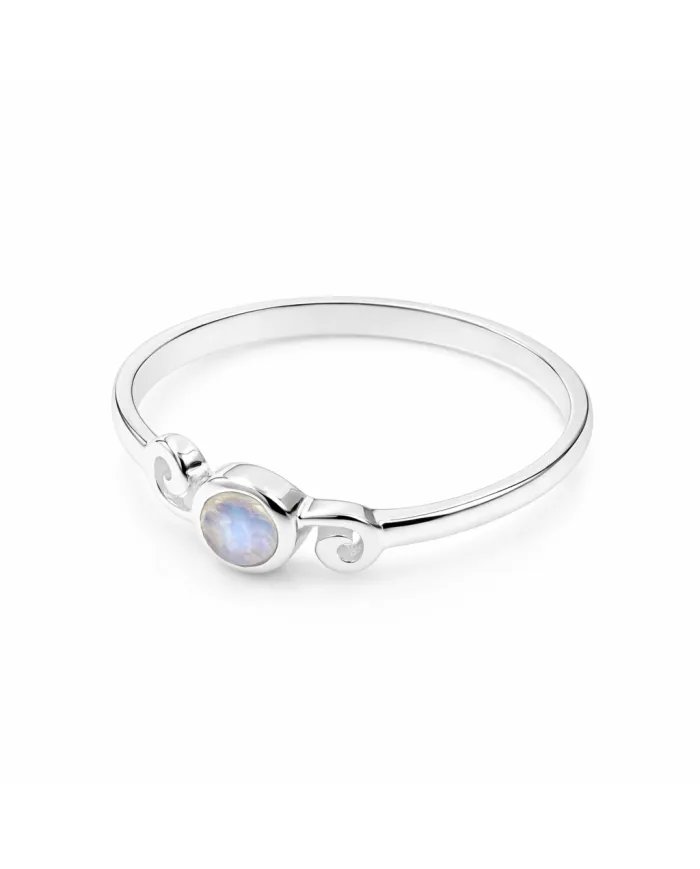 Moonstone Ring in 925 Sterling Silver - Handmade Minimalist Jewelry