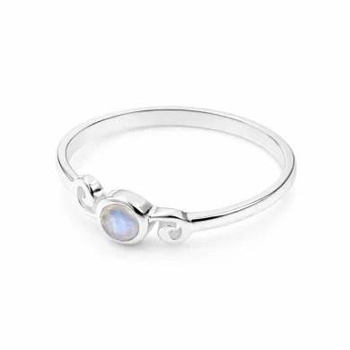 Moonstone Ring in 925 Sterling Silver - Handmade Minimalist Jewelry