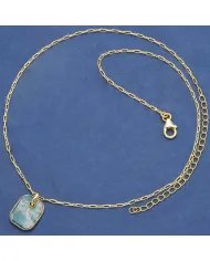 Moss Agate Pendant – Gold Plated 925 Silver Handmade Unisex Jewelry