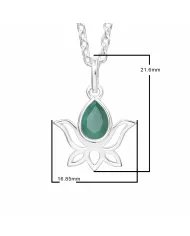 Handmade Emerald Lotus Pendant – 925 Sterling Silver Jewelry for Women