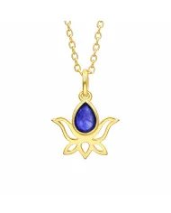 Handmade Emerald Lotus Pendant – 925 Sterling Silver Jewelry for Women