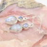 Natural Moonstone Earrings, Beautiful Teardrop Earrings, 925 Silver Pendant, Vintage Dangle Earrings, June Birthstone Earrings