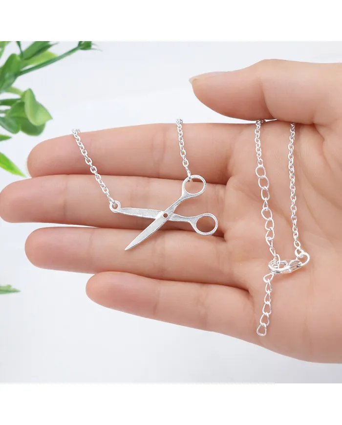 925 Silver Scissors Pendant – Handmade Jewelry for Hairdresser & Stylist