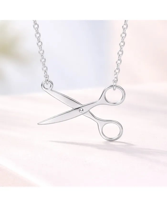 925 Silver Scissors Pendant – Handmade Jewelry for Hairdresser & Stylist