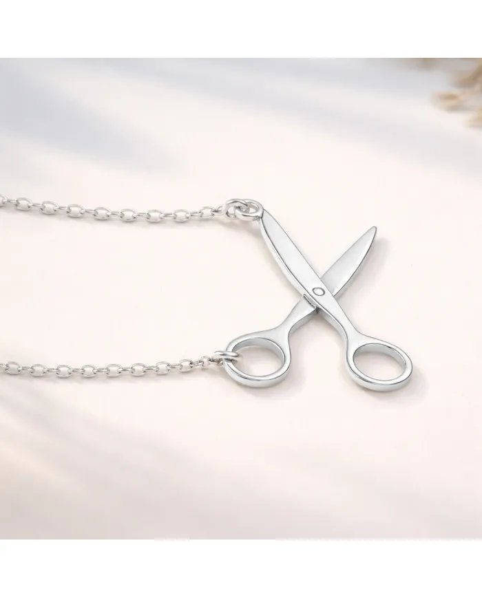 925 Silver Scissors Pendant – Handmade Jewelry for Hairdresser & Stylist
