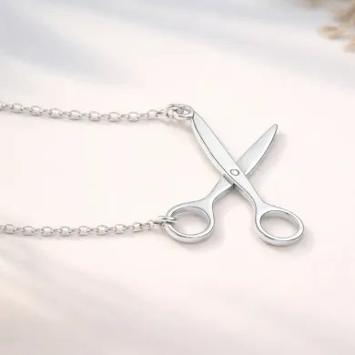 925 Silver Scissors Pendant – Handmade Jewelry for Hairdresser & Stylist