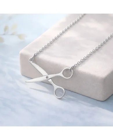 925 Silver Scissors Pendant – Handmade Jewelry for Hairdresser & Stylist