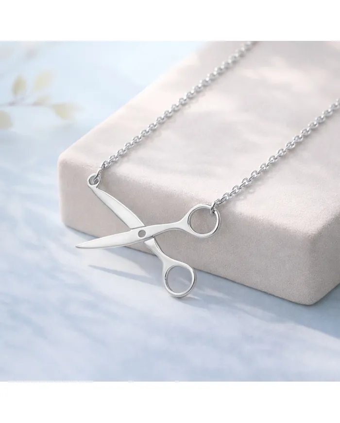925 Silver Scissors Pendant – Handmade Jewelry for Hairdresser & Stylist