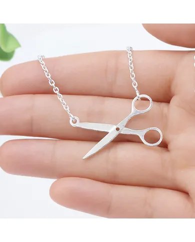 925 Silver Scissors Pendant – Handmade Jewelry for Hairdresser & Stylist