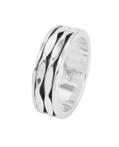 925 Sterling Silver Spinner Ring Fidget Anxiety Ring for Women and Men