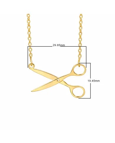 925 Silver Gold Plated Scissors Pendant – Handmade Jewelry for Hairdresser