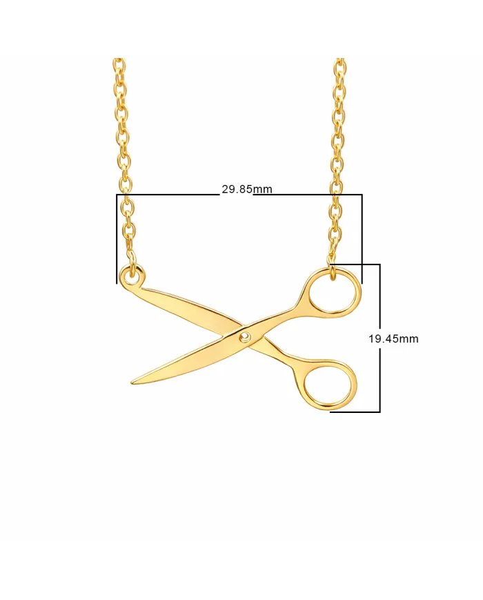 925 Silver Gold Plated Scissors Pendant – Handmade Jewelry for Hairdresser