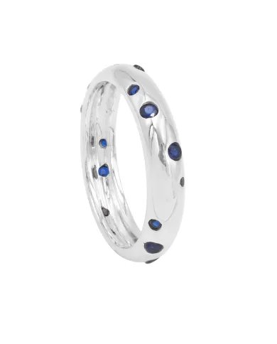 Cubic Zirconia Tanzanite Ring - 925 Sterling Silver Dot Design Jewelry