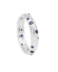 Cubic Zirconia Tanzanite Ring - 925 Sterling Silver Dot Design Jewelry