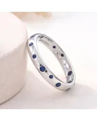 Cubic Zirconia Tanzanite Ring - 925 Sterling Silver Dot Design Jewelry