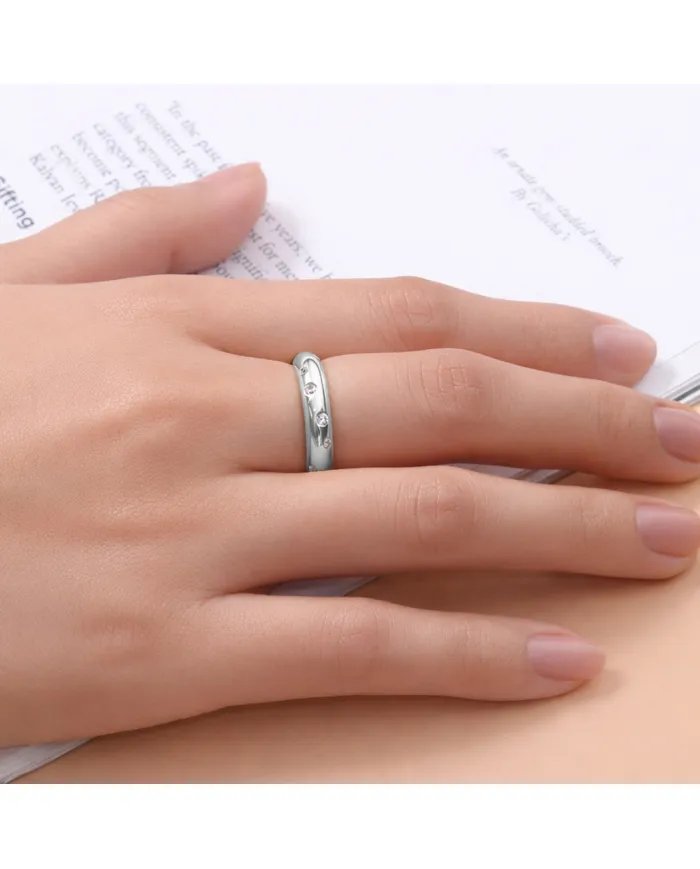 Swarovski Crystal Dot Ring - 925 Sterling Silver Handmade Jewelry