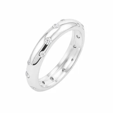 Swarovski Crystal Dot Ring - 925 Sterling Silver Handmade Jewelry