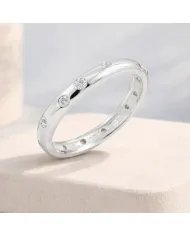 Swarovski Crystal Dot Ring - 925 Sterling Silver Handmade Jewelry