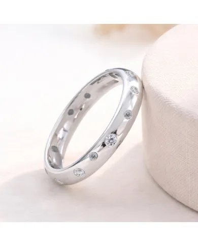 Swarovski Crystal Dot Ring - 925 Sterling Silver Handmade Jewelry