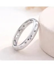 Swarovski Crystal Dot Ring - 925 Sterling Silver Handmade Jewelry