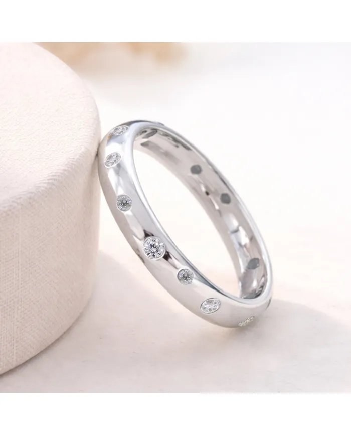 Swarovski Crystal Dot Ring - 925 Sterling Silver Handmade Jewelry