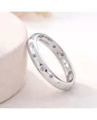 Swarovski Crystal Dot Ring - 925 Sterling Silver Handmade Jewelry