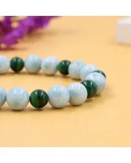 Larimar & Malachite Beads Bracelet - Stretchable Jewelry for Men & Women