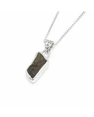 Raw Moldavite Pendant  - 925 Sterling Silver Handmade Gemstone Jewelry